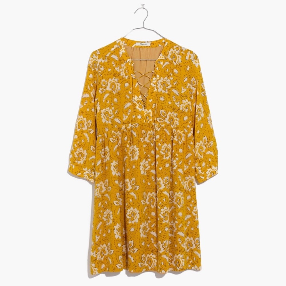 Madewell Silk Lace Up Dress